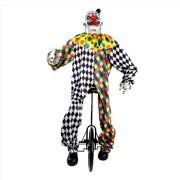 Haunted Hill Farm 5.9 ft Voice & Sound-Sensor Clown on Tricycle Halloween Animatronic, HHTRIBKCLOWN-1FLSA