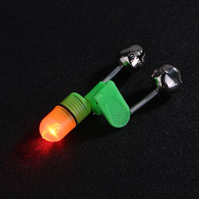 10pcNight Punta de caña de pescar Luz nocturna Anillo de campana doble Alarma de cebo de pesca Rojo