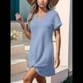 thumbnail image 3 of Vestido con Falda de Protección Solar, Informal, con Escote en V y , Color Azul , Talla L, 3 of 6