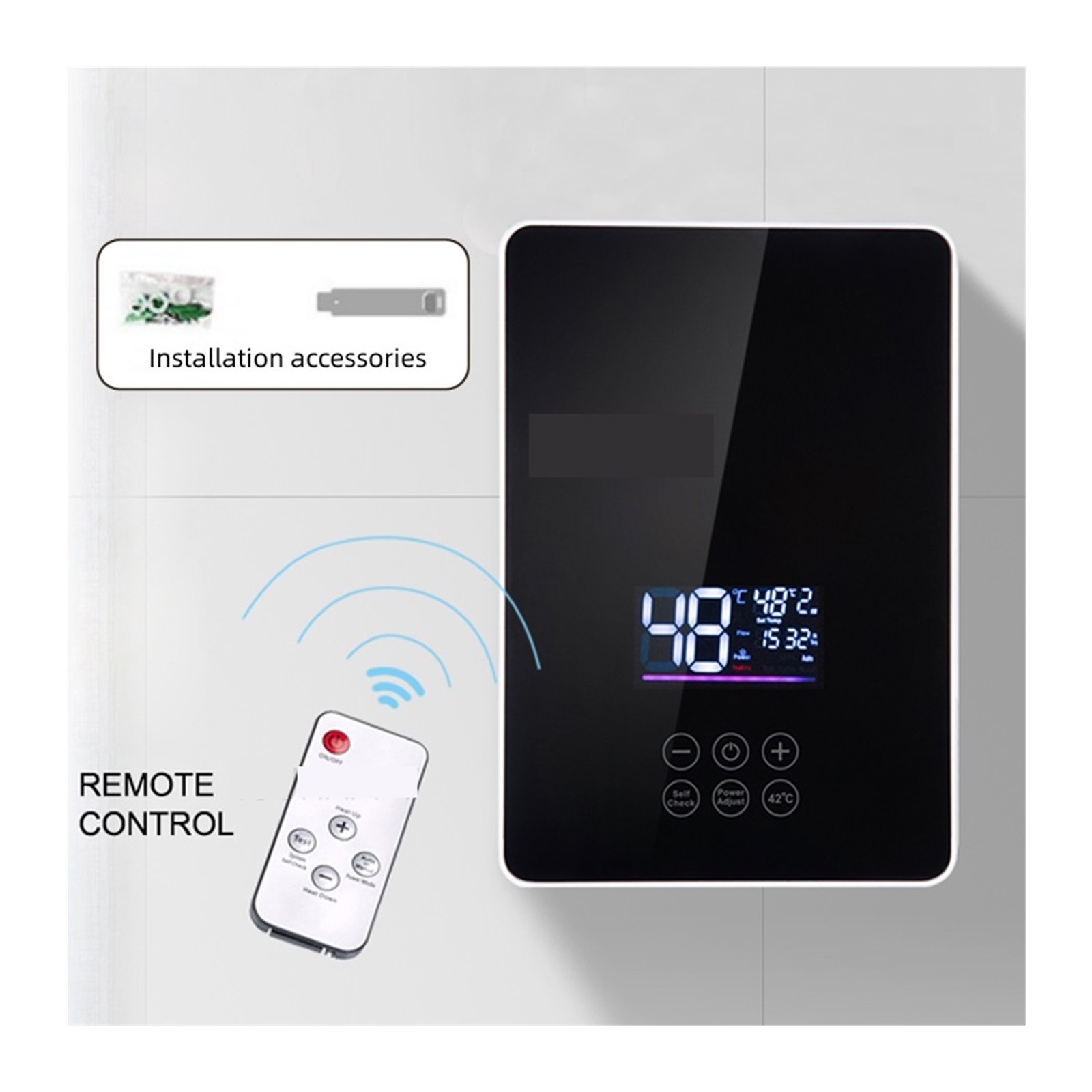 Instant Water Heater Shower Bathroom Faucet Hot Water Heater 6000W Digital Display For Country House Cottage Hotel Kitchen ,Energy Saving