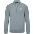 thumbnail image 2 of Men's Levelwear  Gray Pittsburgh Pirates Upright Insignia Tri-Blend Quarter-Zip Pullover, 2 of 3