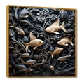 thumbnail image 2 of Designart "Black Collage Of Sea Fish" Animal Fish Floater Framed Wall Decor, 2 of 5