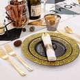 thumbnail image 2 of Juego de vajilla NOCCUR negro/dorado, 210 piezas con platos, tazas y servilletas, 2 of 5