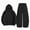 T041-Black, variant on Zuwimk Toddler Boy And Girls Clothes Long Sleeve Solid Color Hoodie Sweatshirt & Pant 2PCS Fall Outfits(T041-Red)