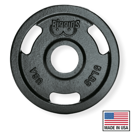 Biggins Iron Olympic Cast Iron Weight Plates, Single, 5 lb.
