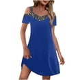 thumbnail image 2 of Gspmoly Robe d'Été, Robe Suspendue Aguichant à Épaules Dénudées Imprimée pour Femme, Mini Robe d'Été à Manches Courtes à Col en V, Robes d'Été pour Femmes Offres Prime, 2 of 6