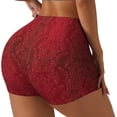 thumbnail image 2 of Fotbe Vintage Burgundy Seamless Shorts, Womens Workout Shorts High Waist Stretch Booty Short for Gym/Yoga/Running/Biking-, 2 of 9