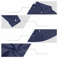 thumbnail image 3 of Ohufall Sets for Men Turndown Collar Button Long Sleeve + Zipper Straight Solid Color Pants Set, 3 of 4
