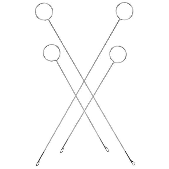 ROSENICE 4 Pcs Crochet with Strap Tools Household Threading Tool Strap Hook Needles and Thread Silver 17.50X2.50X2.50CM