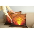 thumbnail image 3 of Ambesonne Orange Throw Pillow Cover 2 Pack, Sunset over Horizon Sea, 18", Orange, 3 of 6