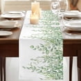 thumbnail image 3 of Table Runners 70 Inches Long Dress Scarves, Eucalyptus Leaves Farmhouse Coffee/Dining/Kitchen Table Decor, Holiday Table Runner, Green Summer Botanical Weeping 13x70 Inch, 3 of 9