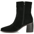 thumbnail image 3 of Journee Womens Sloann Inside Zip Stacked Heel Booties, 3 of 10