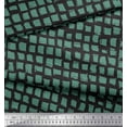 thumbnail image 2 of Soimoi Green polyester Crepe Fabric Stripe & Square Geometric Printed Craft Fabric by the Yard 52 Inch Wide, 2 of 3