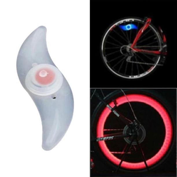 Fiudx Luz Led para Bicicleta, Lámpara de Radios Superbrillante, Diseño Resistente Al Agua y a Los Golpes, Fácil Instalación, Visibilidad Nocturna, Ajuste Seguro, Batería Cr2016 Incluida, Color Blanco