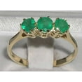 thumbnail image 2 of LBG British Made 9k Yellow Gold ring with Natural Emerald Womens Anniversary Ring - 33 size options - Size 11.25, 2 of 6
