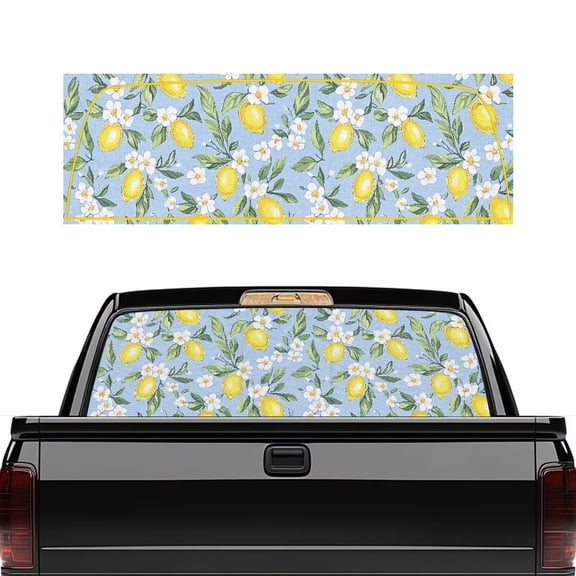 HUIACONG Lemon Back Window Decals Flower Trucks Rear Window Decal Truck Back Windows Perforated Decal Wrap 66 x 22 inch Easy to Install Fit Most Pickup Trucks SUV Universal