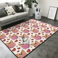 Area Rugs, Cute Dog Funny Love Red Pink Washable Large Rugs for