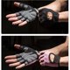 thumbnail image 4 of Soidarity Guantes profesionales para gimnasio, Fitness, levantamiento de pesas, mujeres, hombres, entrenamiento, culturismo, medio dedo, Protector de manos Ciclismo gris S Soidarity OD009429-01, 4 of 6