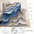 thumbnail image 5 of Moire Blue Brown Blanket Soft Cozy Warm Throw Blanket for Couch, Plush Fuzzy Flannel Fleece Blankets for Sofa, Ombre Modern Abstract Geometric Bed Blankets Lightweight Gifts for Women, 32"x48", 5 of 9