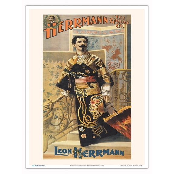 Herrmann the Great - Leon Herrmann - Vintage Magic Poster c.1897 - Master Art Print (Unframed) 9in x 12in
