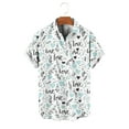 thumbnail image 6 of Handshe Men's Short Sleeve Button-Up Shirt with Turn-Down Collar for Casual and Daily Wear, 6 of 6