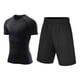 thumbnail image 1 of Conjuntos de blusas y camisas de cuello redondo y manga corta para niños, conjunto deportivo para primavera/verano, baloncesto, fútbol, entrenamiento, capa base de secado rápido, ropa deportiva térmic, 1 of 4