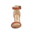 thumbnail image 3 of BLISSFUL STEP Women's Shoes Ankle Strap Block Heel Buckle Open Toe Sandals Rust Red 11, 3 of 9