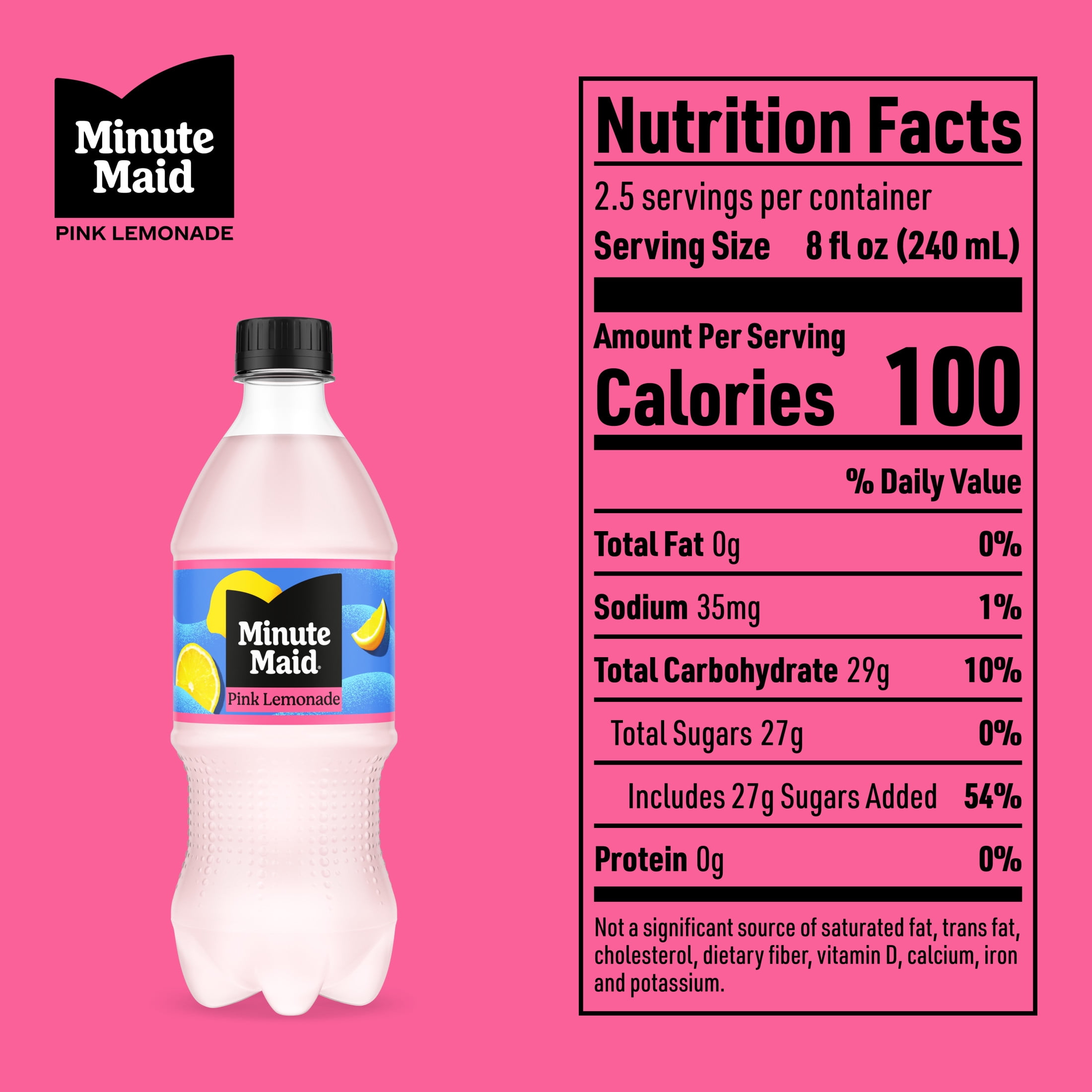Minute Maid Pink Lemonade Bottle, 20 fl oz