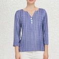 thumbnail image 2 of Holzkary T Shirts for Women Loose Fit 2025 Trendy Womens Summer Tops Cute V Neck Shirts 3/4 Length Sleeve Blouses Loose Fit Tunics Graphic Tees Pink 3Xl, 2 of 5