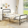thumbnail image 1 of Costway Cadre de Lit Format Simple avec Tête de Lit Rangement sous le Lit Aucun Sommier Requis Noir, 1 of 10