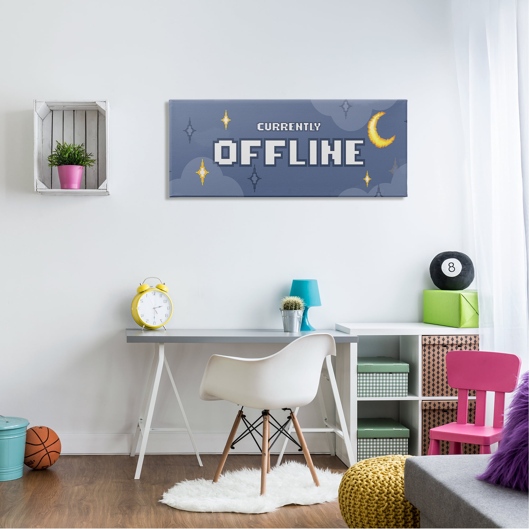 Stupell Industries Currently Offline Gamer Nature Painting Gallery Wrapped Canvas Print Wall Art, 48 x 20