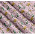 thumbnail image 3 of Soimoi Pink Cotton Poplin Fabric Dinosaur & Leaves Print Fabric by Yard 42 Inch Wide, 3 of 7