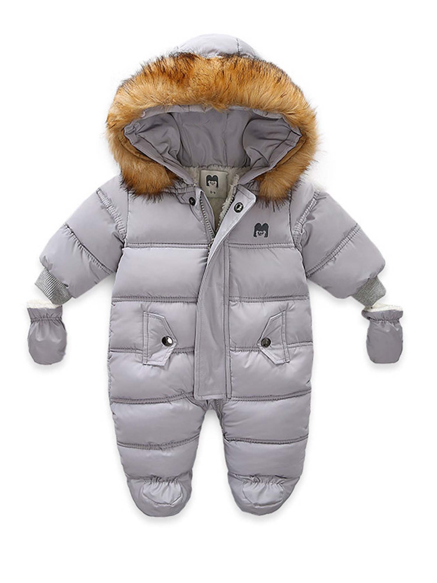 Toddler Baby Boys spring winter Zipper Hooded Coat Snowsuit Outerwear Jacket 