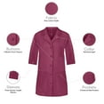 thumbnail image 4 of Panda Uniform by HeedFit Women's 32" 3/4 Sleeve Lab Coat with Multi-Colored Plus Size 3XL Wine, 4 of 6