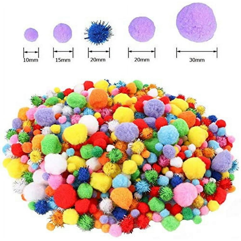 Multicolor Pompoms Glitter Pom Poms Ball Assorted Pompoms for DIY & Arts  and Creative Crafts Projects and Decorations