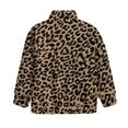 thumbnail image 5 of Uorisanigo Girls Half Zip Pullover Sweatshirt Oversized Brown Leopard Print Sweatshirts Loose Long Sleeve Sweaters Casual Pullover Tops Jackets for Vacation Shopping Exercise Wear, 5 of 7