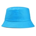 thumbnail image 3 of Femmes Hommes Chapeau Seau Large Bord Réglable Tête Protecteur Réutilisable Chapeau en Plein Air Sport Coiffure Coton Dressing Coiffure Adultes Bleu Ciel, 3 of 7