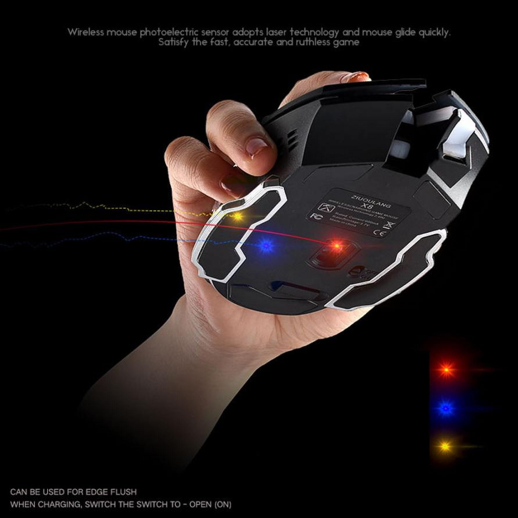 Rechargeable Wireless Silent LED Backlit Gaming Mouse USB Optical Mouse for PC