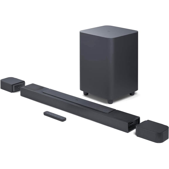 JBL Bar 8 5.1.2-Channel soundbar with Detachable Surround Speakers and Dolby Atmos®, 10” Wireless subwoofer, Built-in Wi-Fi with AirPlay, Alexa Multi-Room Music and Chromecast (Black)