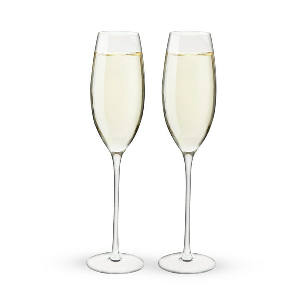 skitse Hen imod i dag Twine Linger Crystal Glass Champagne Flutes Set of 2 - 10oz Stemmed Champagne  Glass for Sparkling Wine | Wedding & Toasting Flute Glasses for Special  Occasions - Walmart.com