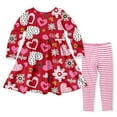 thumbnail image 2 of Millie Loves Lily Girls Valentine's Day Red Hearts and Flowers Long Sleeve Dress And Legging Set, Big Girls, Size 8, 2-PCS, 2 of 3
