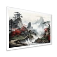 thumbnail image 2 of Designart "River Landscape in Grey China I" Landscapes Framed Wall Art Decor - Traditional Red China Hallway Framed Wall Art Decor, 2 of 6