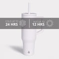 thumbnail image 6 of Elemental Commuter 40 oz Tumbler with Handle and Straw Lid | Travel Coffee Mug Spill Resistant | Insulated Cup Stainless Steel Tumblers for Water, Smoothies, Milkshake and More | White, 6 of 7