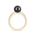 thumbnail image 2 of ANGARA Tahitian Cultured Pearl Ring with Flush-Set Diamonds in 14K Yellow Gold for Women | June Birthstone, Birthday, Anniversary, Jewelry Gift for Women | Pearl Ring, 2 of 8