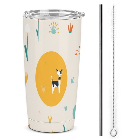 20oz Insulated Stainless Steel Tumbler,Cute Puppy Double Wall Vacuum Travel Coffee Mug