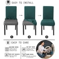 thumbnail image 6 of Waterproof Chair Covers for Dining Room Set of 2, Stretch Jacquard Dining Chair Slipcovers Removable Washable Chair Protectors Cover for Kitchen, 6 of 13