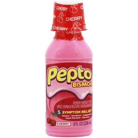 CYYI -bismol Cherry Liquid Upset Stomach Reliever/Anti-Diarrhea, 8 FL OZ (Pack of 6)