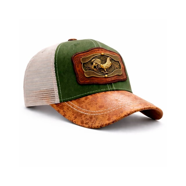 Knite Gorra Trucker Vaquera Gallo Estilo Western con Herraje Premium