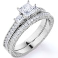 thumbnail image 1 of JeenMata Hermoso Anillo de Bodas de Moissanita Real de 1,25 Quilates Engastado en Oro Blanco de 18 K sobre Plata, 1 of 5