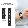 thumbnail image 1 of Bandas de silicona + Correa de reloj con hebilla Reemplazo para Huawei Watch Fit Strap (Negro), 1 of 9